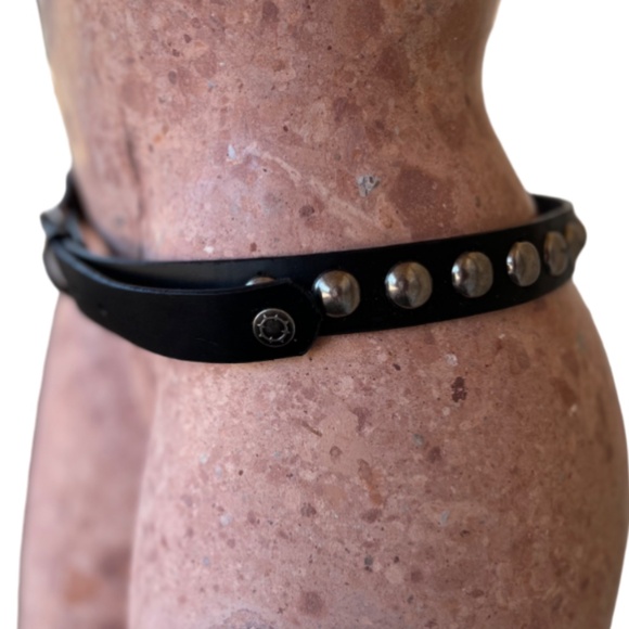 Empyre Accessories - Black Studded Belt, Black Belt, Silver Studs, Punk Aesthetic